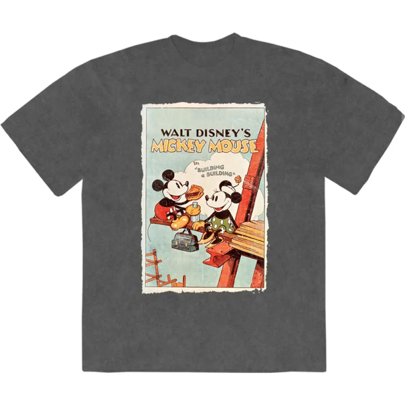 Mickey Mouse Building A Building Limited Premium Wash T Shirt made by Disney