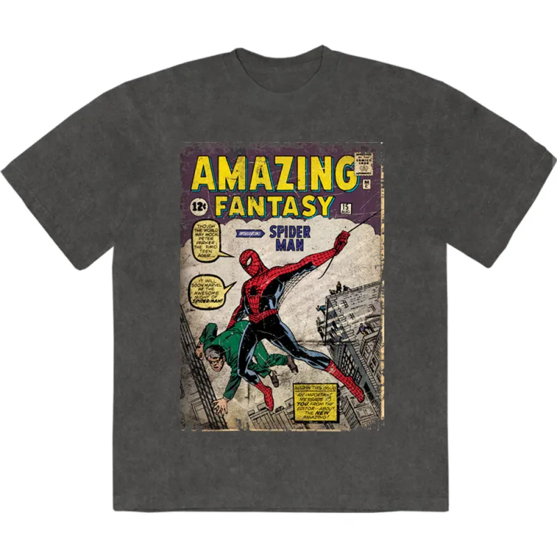 Spider-Man Amazing Fantasy Limited Premium Wash T Shirt made by Marvel
