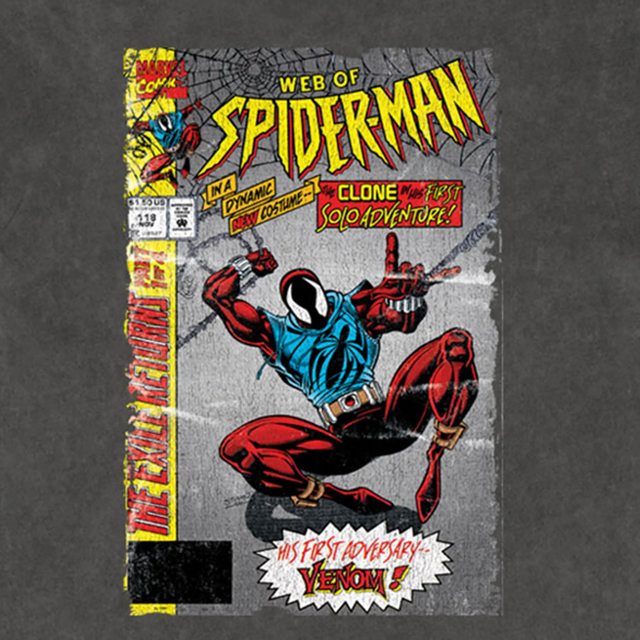 Web Of Spider-Man Limited Premium Wash T Shirt sold by Paradiso Clothing product image thumbnail 2