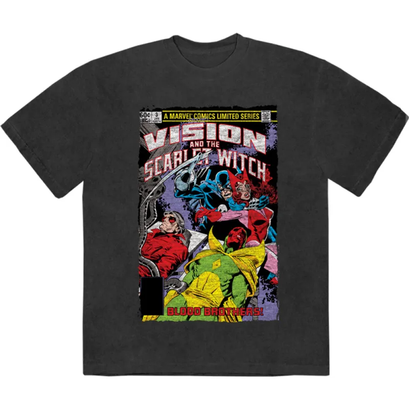 Vision Scar Witch Blood Bros Limited Premium Wash T Shirt made by Marvel
