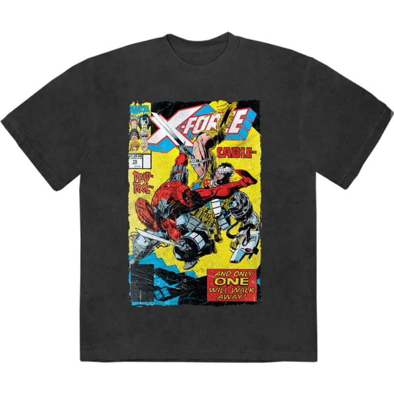 X-Force Cable & Deadpool Limited Premium Wash T Shirt made by Marvel