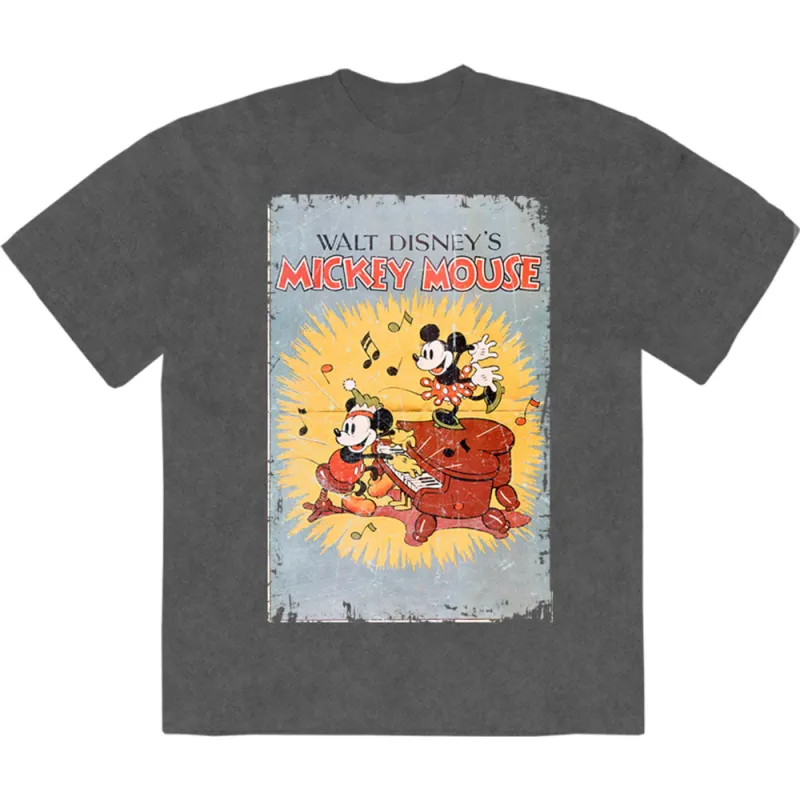 Mickey Mouse Piano Limited Premium Wash T Shirt made by Disney