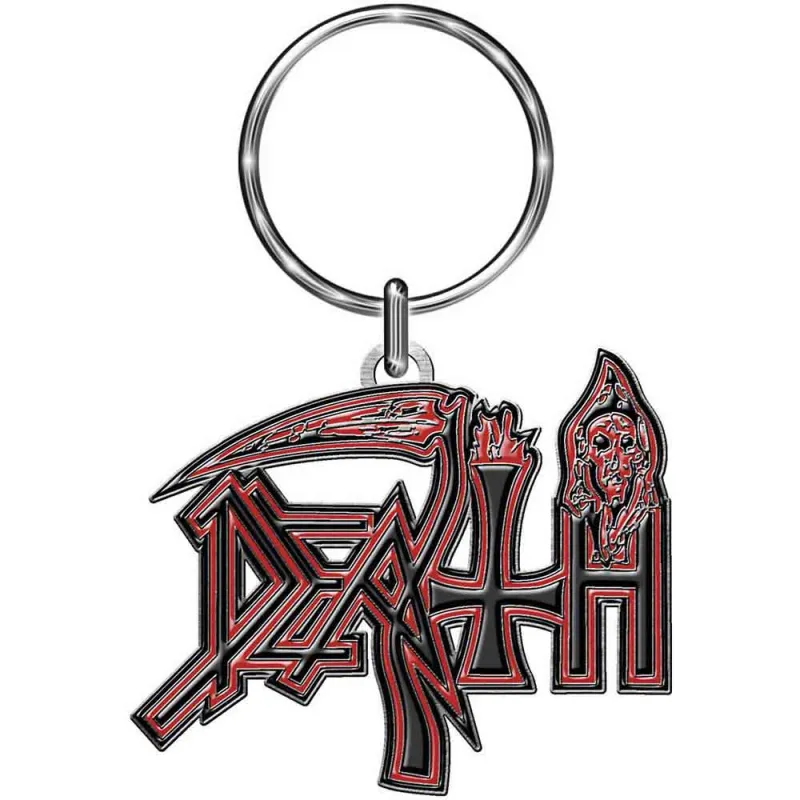 Death Keyring Human Band Logo Die Cast Relief Keychain made by Paradiso Clothing