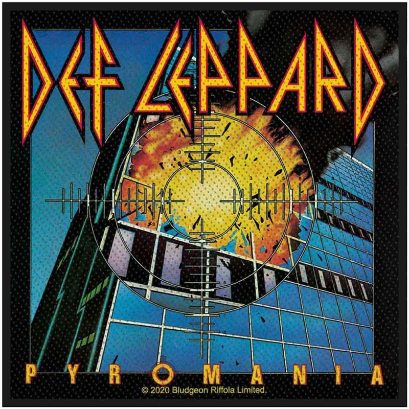 Def Leppard Standard Patch Pyromania new Official Black made by Def Leppard