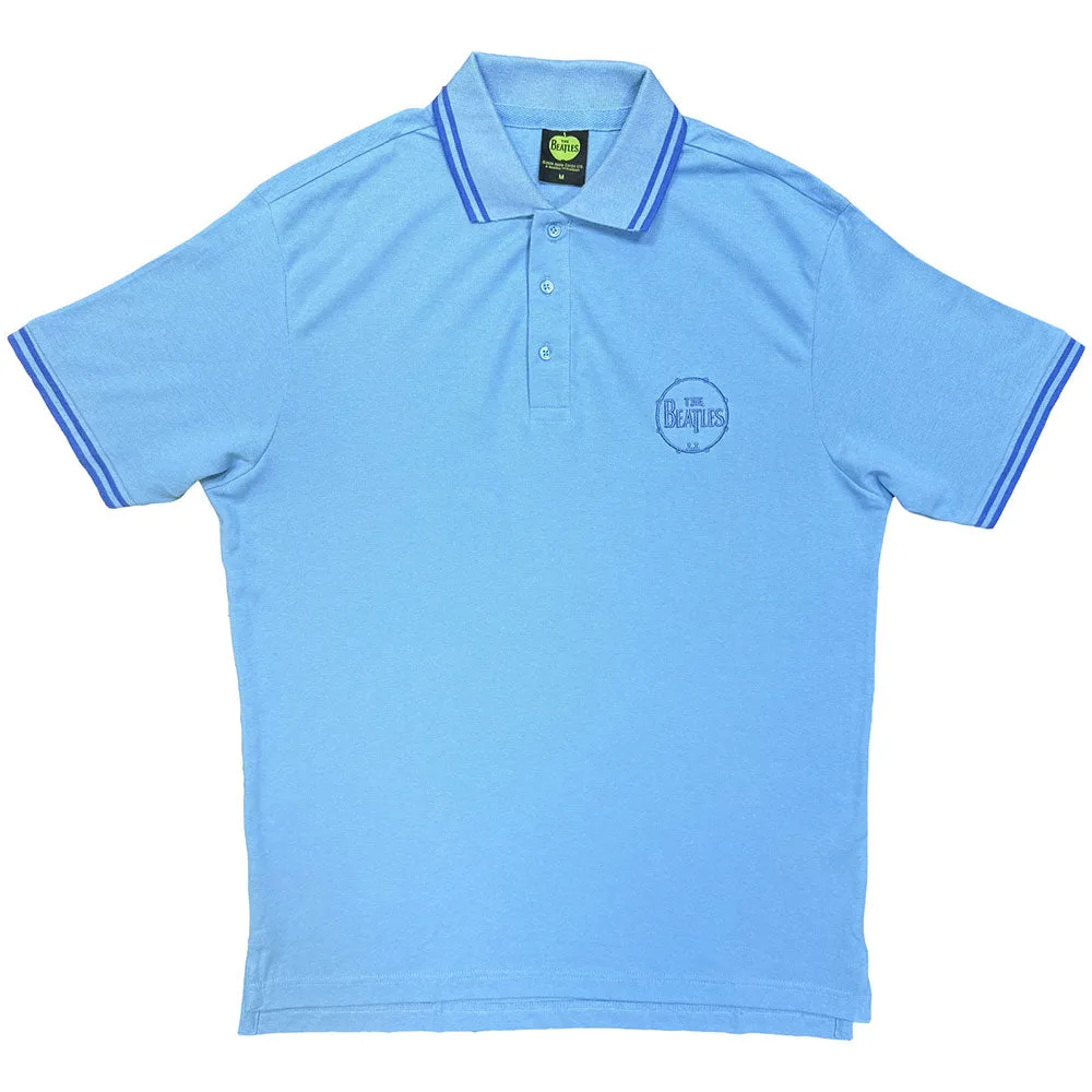 The Beatles Unisex Polo Shirt: Drum Logo (Light Blue) sold by Paradiso Clothing product image thumbnail 2