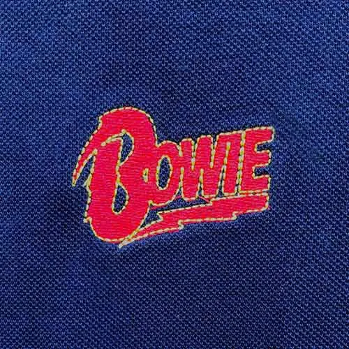 David Bowie Unisex Polo Shirt: Flash Logo (Navy Blue) sold by Paradiso Clothing product image thumbnail 2