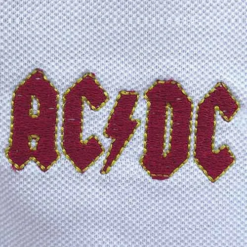 AC/DC Unisex Polo Shirt: Classic Logo (White) sold by Paradiso Clothing product image thumbnail 2