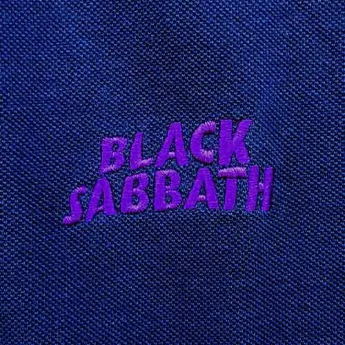 Black Sabbath Unisex Polo Shirt: Wavy Logo (Navy Blue) sold by Paradiso Clothing product image thumbnail 2