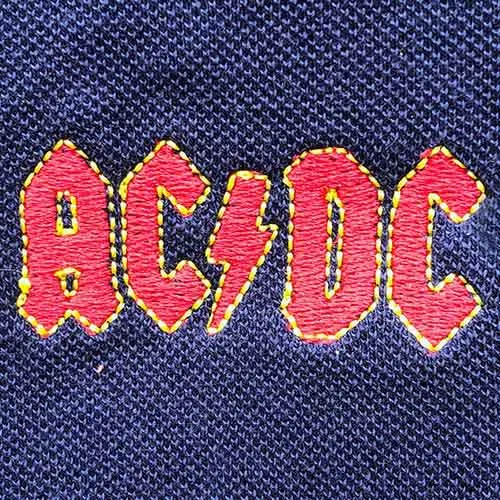 AC/DC Unisex Polo Shirt: Classic Logo (Navy Blue) sold by Paradiso Clothing product image thumbnail 2