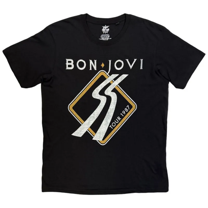 Bon Jovi Tour 87 Road Sign T Shirt made by Paradiso Clothing