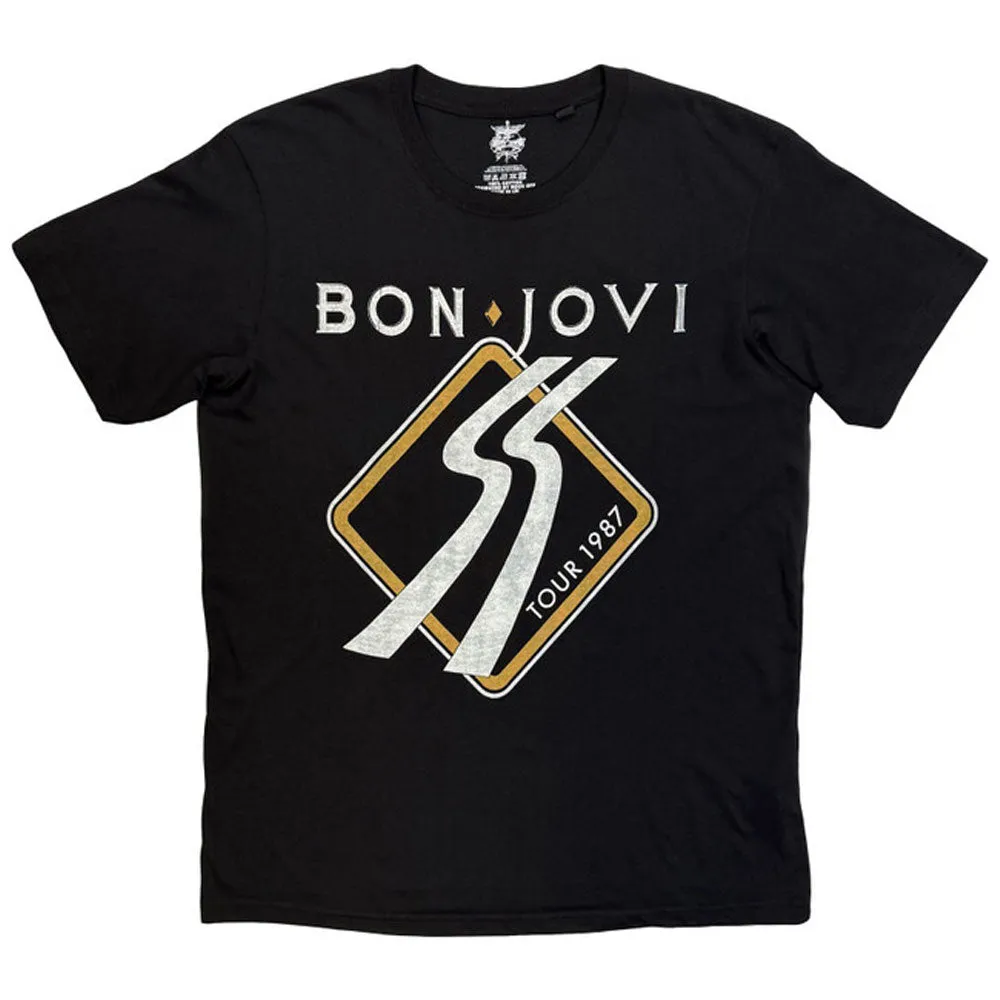 Bon Jovi Tour 87 Road Sign T Shirt sold by Paradiso Clothing