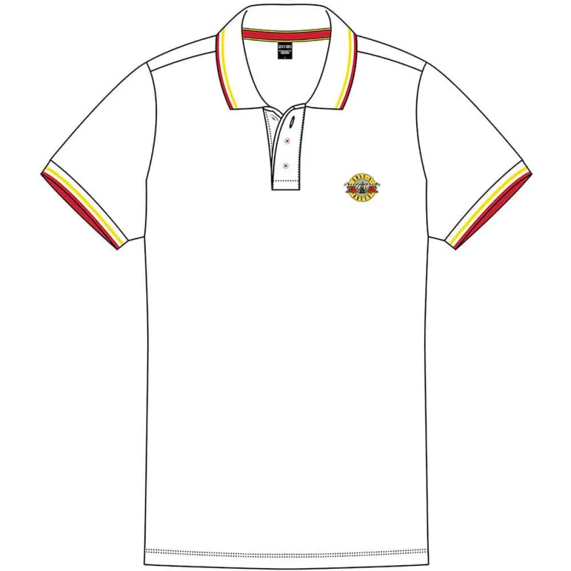 Guns N' Roses Unisex Polo Shirt: Classic Logo (White) made by Paradiso Clothing