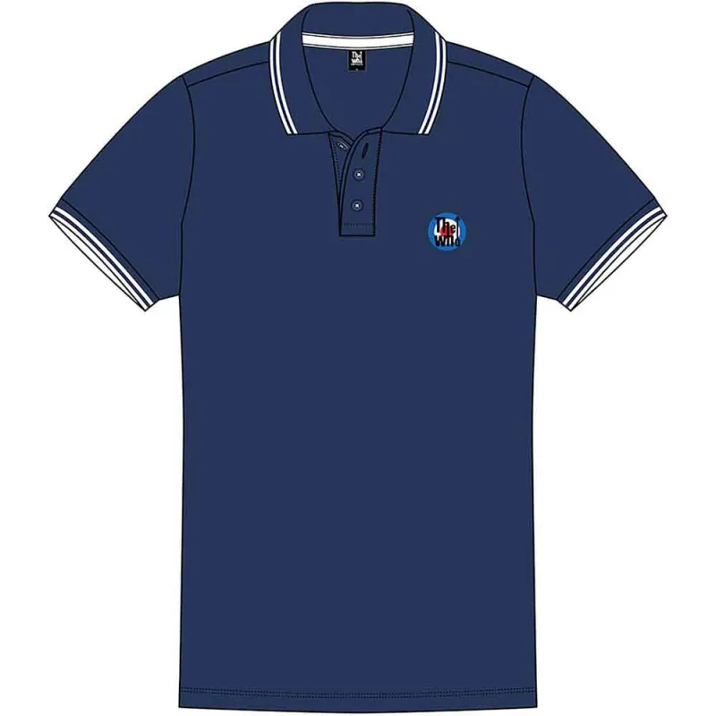 The Who Unisex Polo Shirt: Target Logo (Navy Blue) made by Paradiso Clothing