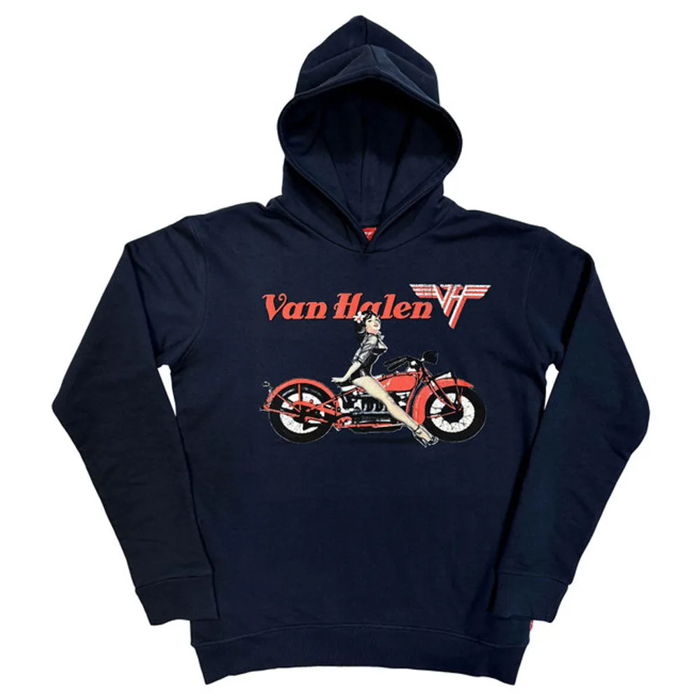 Van Halen Pinup Motorcycle Rock Off Unplugged Pullover Hoodie sold by Paradiso Clothing
