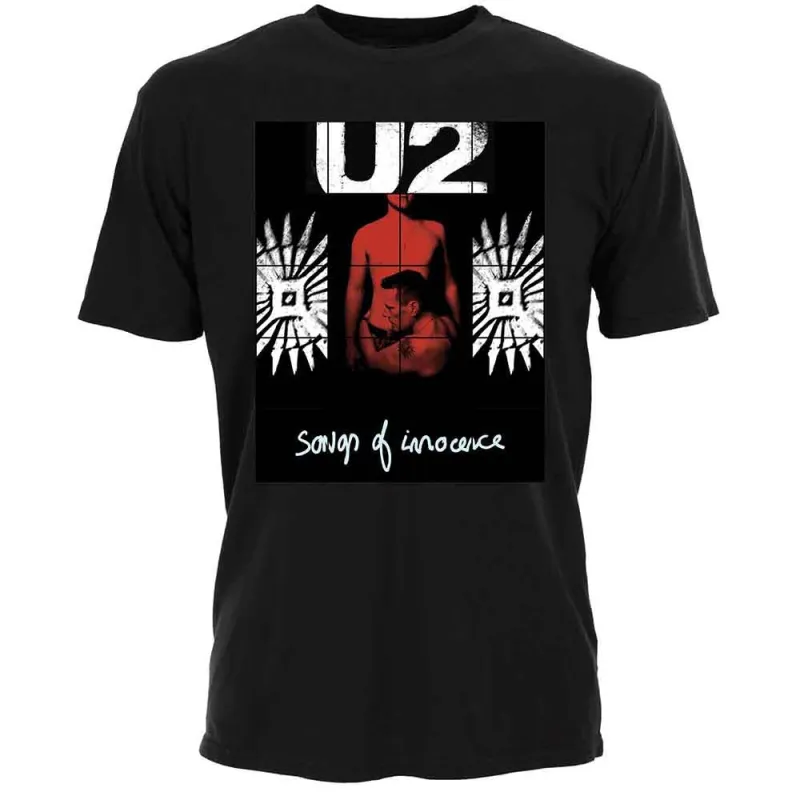 U2 Unisex T-Shirt: Songs of Innocence Red Shade (Black) made by Paradiso Clothing