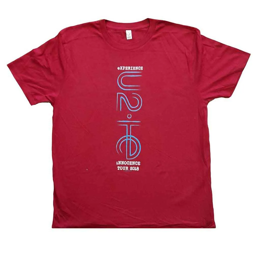 U2 Unisex T-Shirt: I+E 2018 Tour Dates (Maroon Red) (Back Print & Ex-Tour) sold by Paradiso Clothing product image thumbnail 2