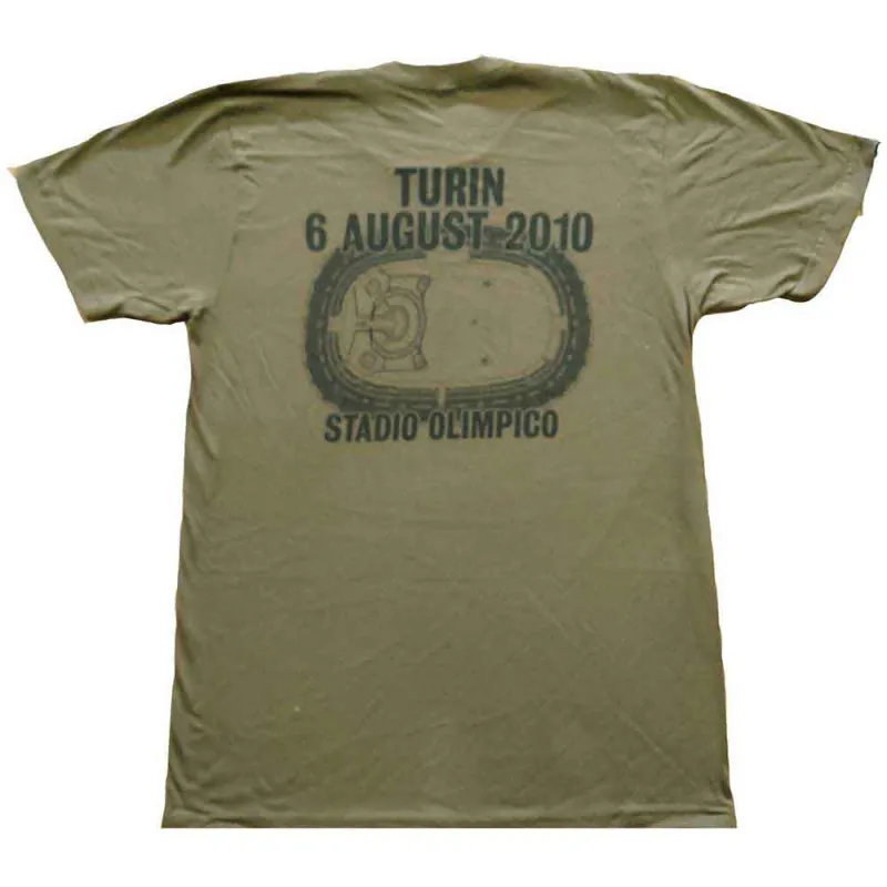 U2 Unisex T-Shirt: 360 Degree Tour Turin 2010 (Green) (Back Print & Ex-Tour) made by Paradiso Clothing