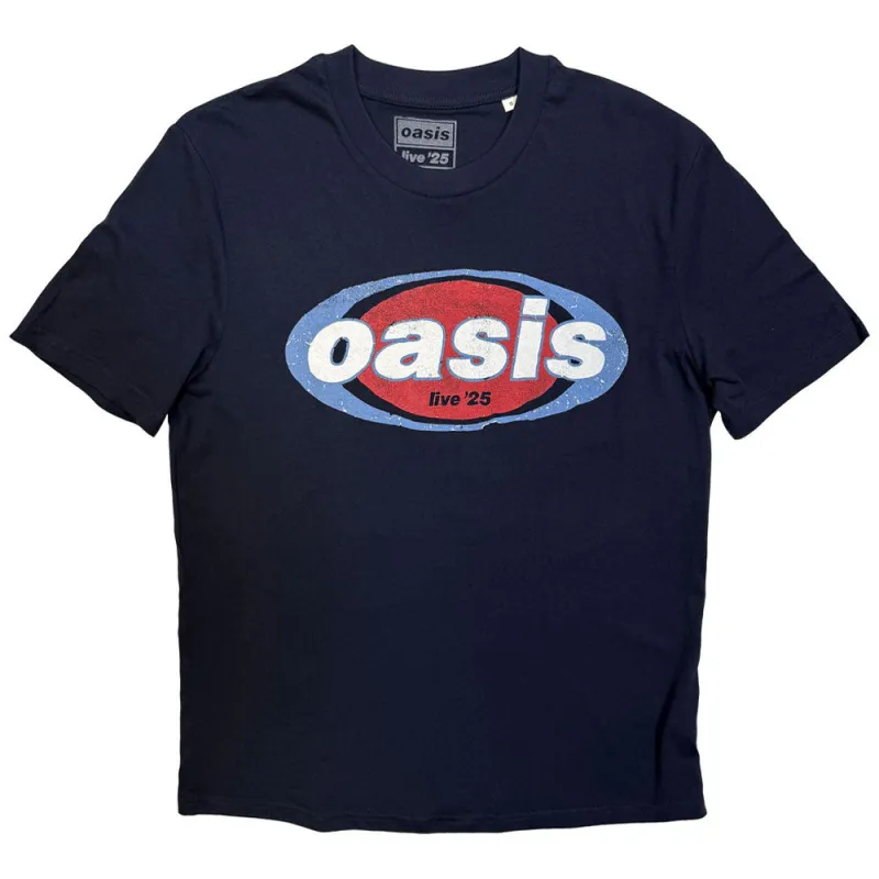 Oasis Live 25 Elliptical Band Logo T Shirt made by Oasis