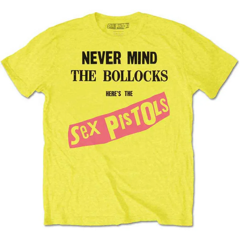The Sex Pistols Unisex T-Shirt: Never Mind The Bollocks Original Album (Yellow) made by Paradiso Clothing