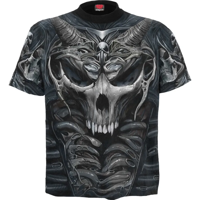 Spiral - SKULL ARMOUR - Allover T-Shirt Black made by Paradiso Clothing