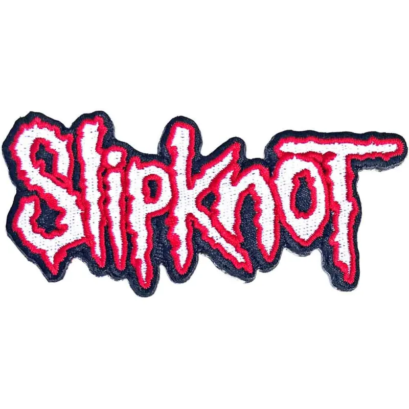 Slipknot Cut-Out Logo Black Border Woven Patch made by Paradiso Clothing