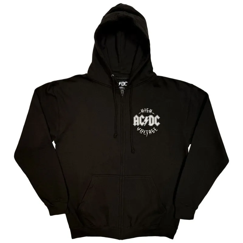 AC/DC Silver High Voltage EU Tour'25 Zipped Hoodie made by AC/DC