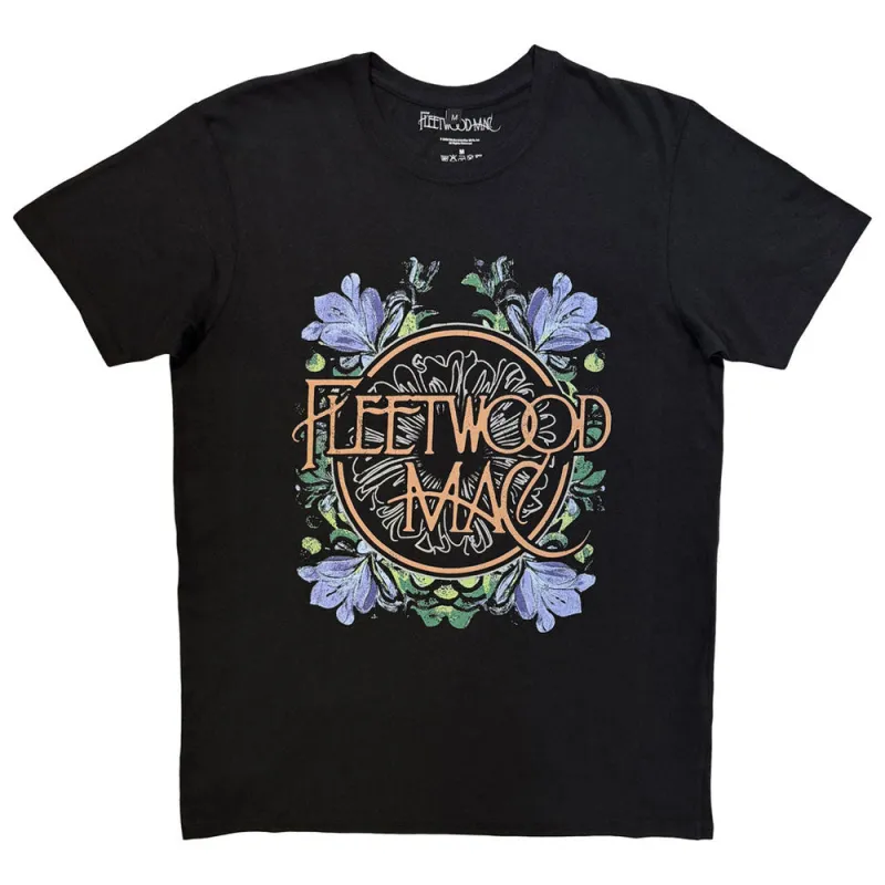 Fleetwood Mac Circle Floral Premium Carbon T Shirt made by Paradiso Clothing