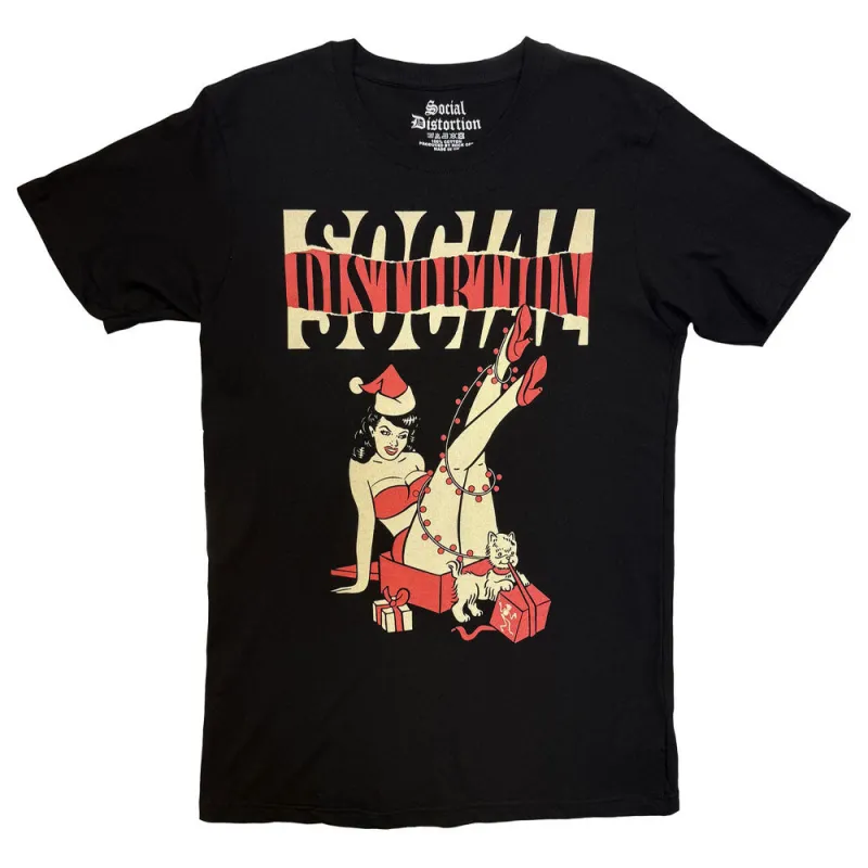 Social Distortion Pin Up Holiday T Shirt made by Paradiso Clothing