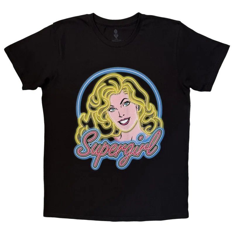 Supergirl Neon Logo T Shirt made by DC Comics