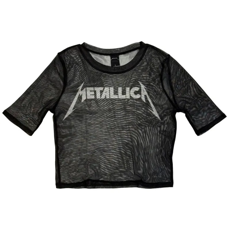 Metallica Band Logo Mesh Crop Top made by Paradiso Clothing
