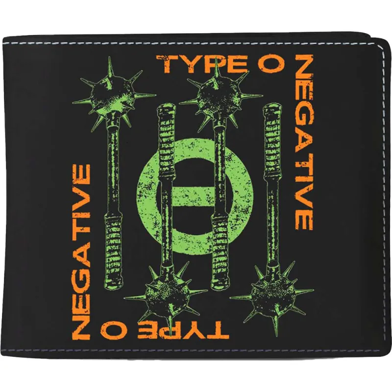 Type O Negative Spiked Club Bifold Wallet made by Paradiso Clothing