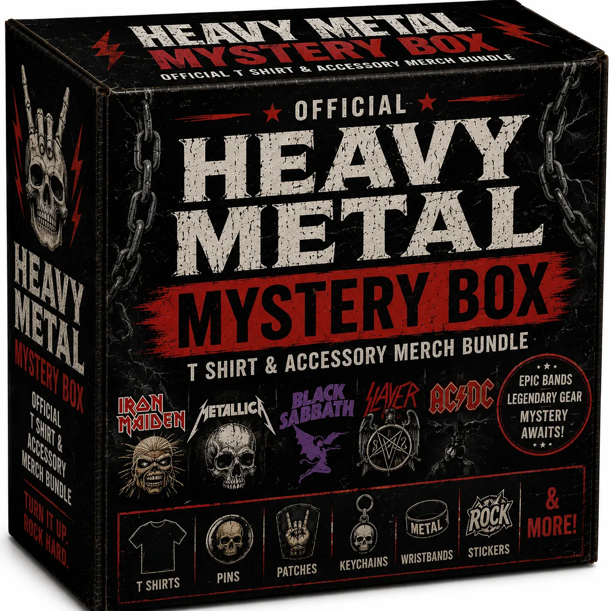 Heavy Metal T Shirt And Accessory Officially Licenced Merch Bundle sold by Paradiso Clothing