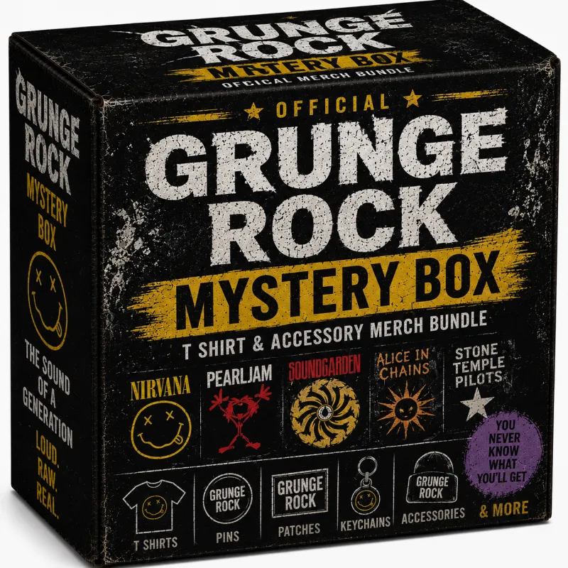 Grunge Rock T Shirt And Accessory Officially Licenced Merch Bundle made by Paradiso Clothing