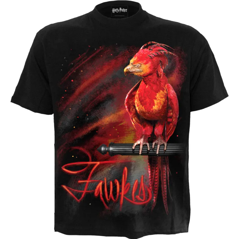 HARRY POTTER - FAWKES - Front Print T-Shirt Black made by Paradiso Clothing