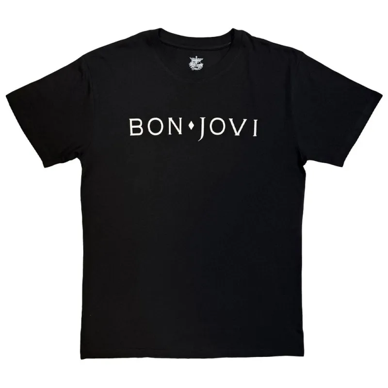 Bon Jovi Band Logo Mono T Shirt made by Paradiso Clothing