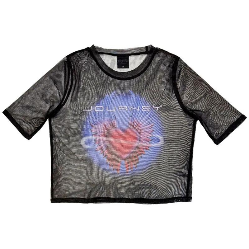 Journey Heart Skinny Fit Mesh Crop Top made by Paradiso Clothing