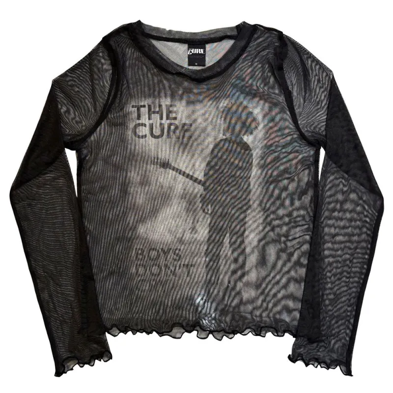 The Cure Boys Dont Cry Sinny Fit Mesh Crop Top made by Paradiso Clothing