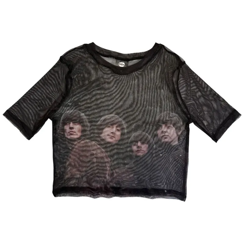 The Beatles Rubber Soul Skinny Fit Mesh Crop Top made by The Beatles