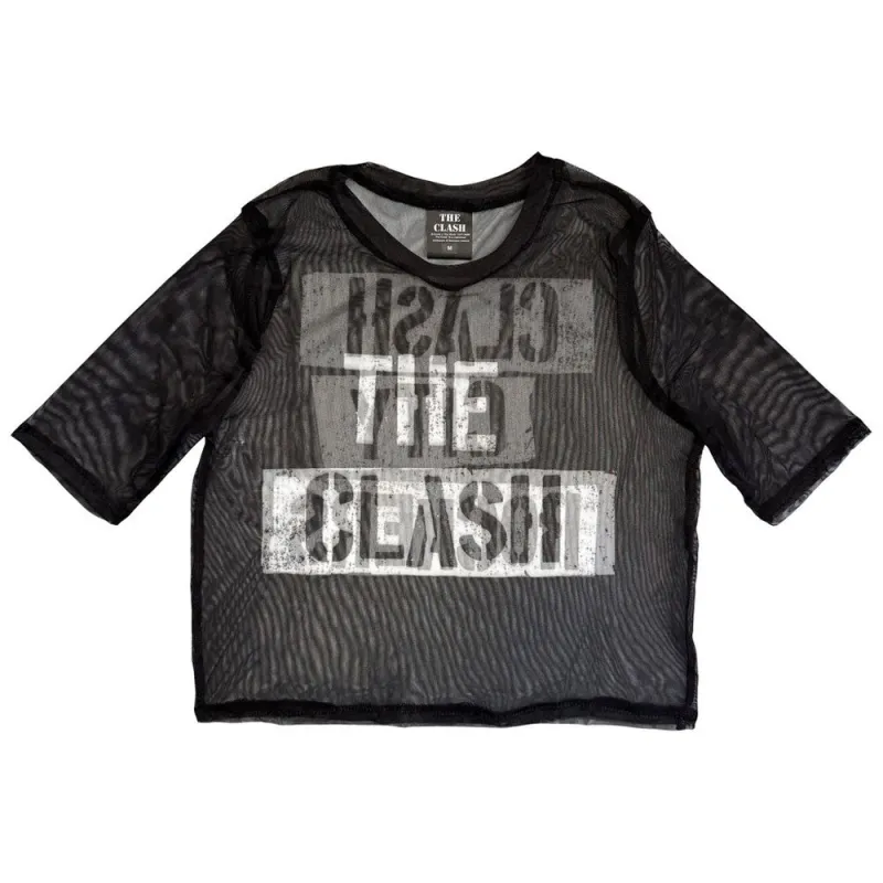 The Clash City Rockers Skinny Fit Mesh Crop Top made by Paradiso Clothing