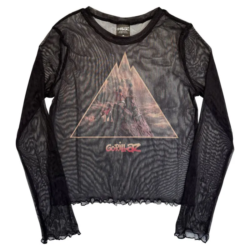 Gorillaz The Mountain Skinny Fit Mesh Crop Top made by Paradiso Clothing