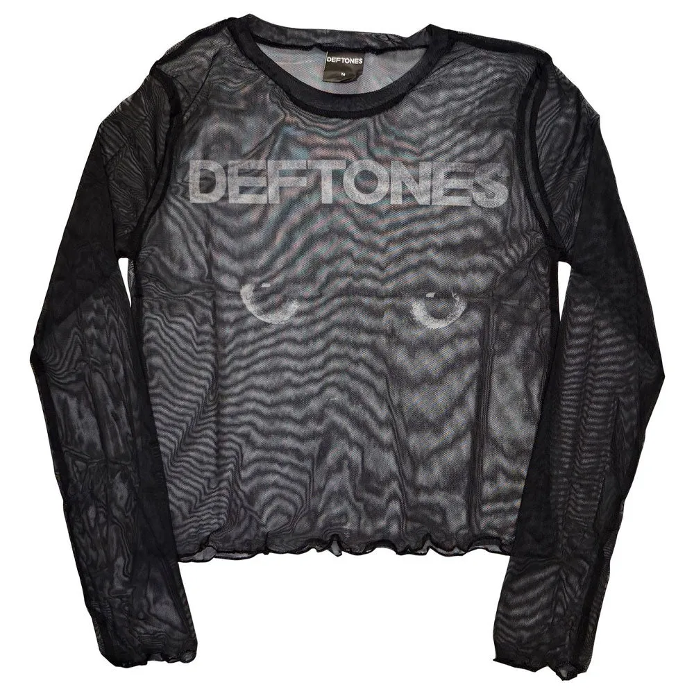Deftones Sphynx Skinny Fit Mesh Crop Top sold by Paradiso Clothing