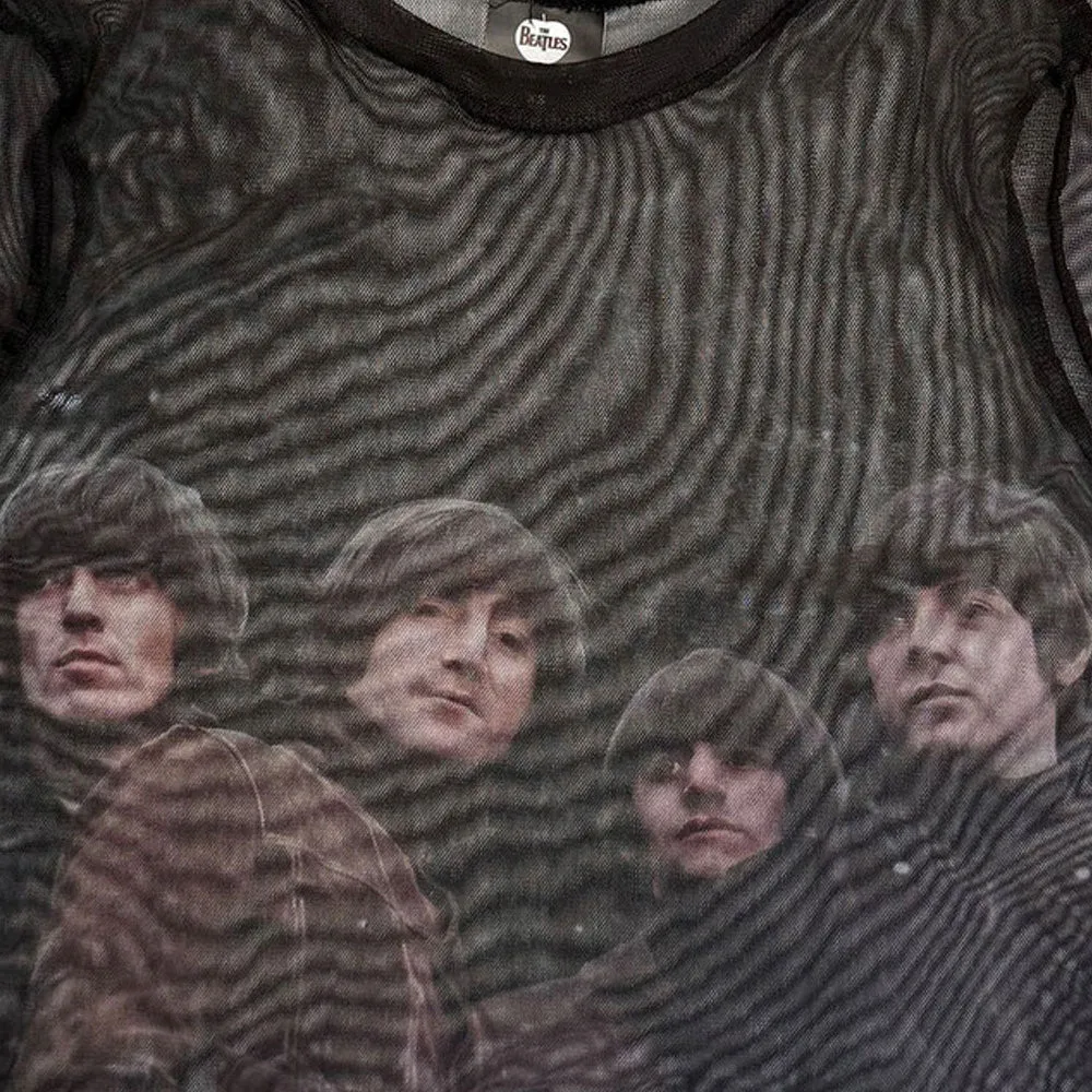 The Beatles Rubber Soul Skinny Fit Mesh Crop Top sold by Paradiso Clothing product image thumbnail 2