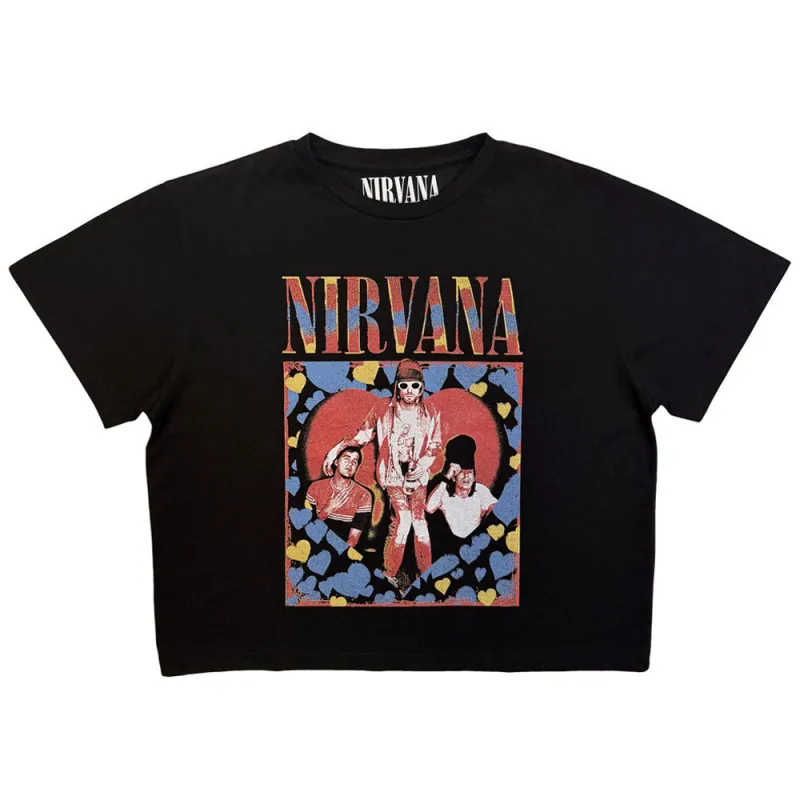 Nirvana Heart Band Logo Crop Top made by NIRVANA