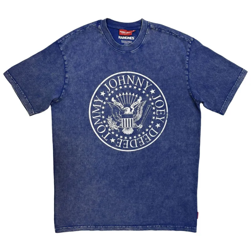 Ramones Presidential Seal Wash Rock Off Unplugged T Shirt made by Paradiso Clothing