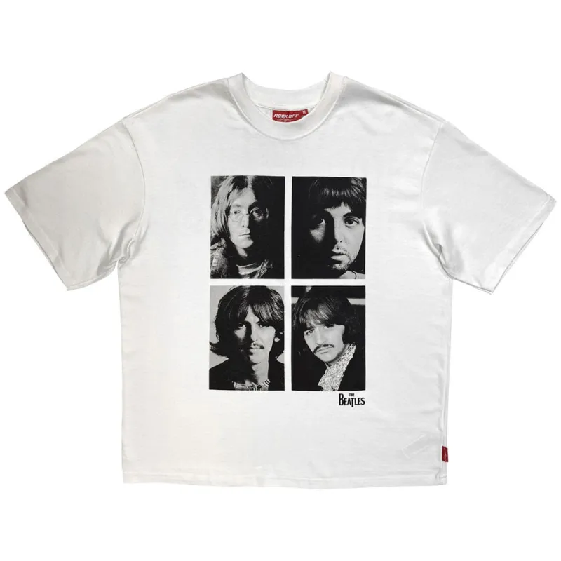 The Beatles Four Portrait Wash Rock Off Unplugged T Shirt made by The Beatles