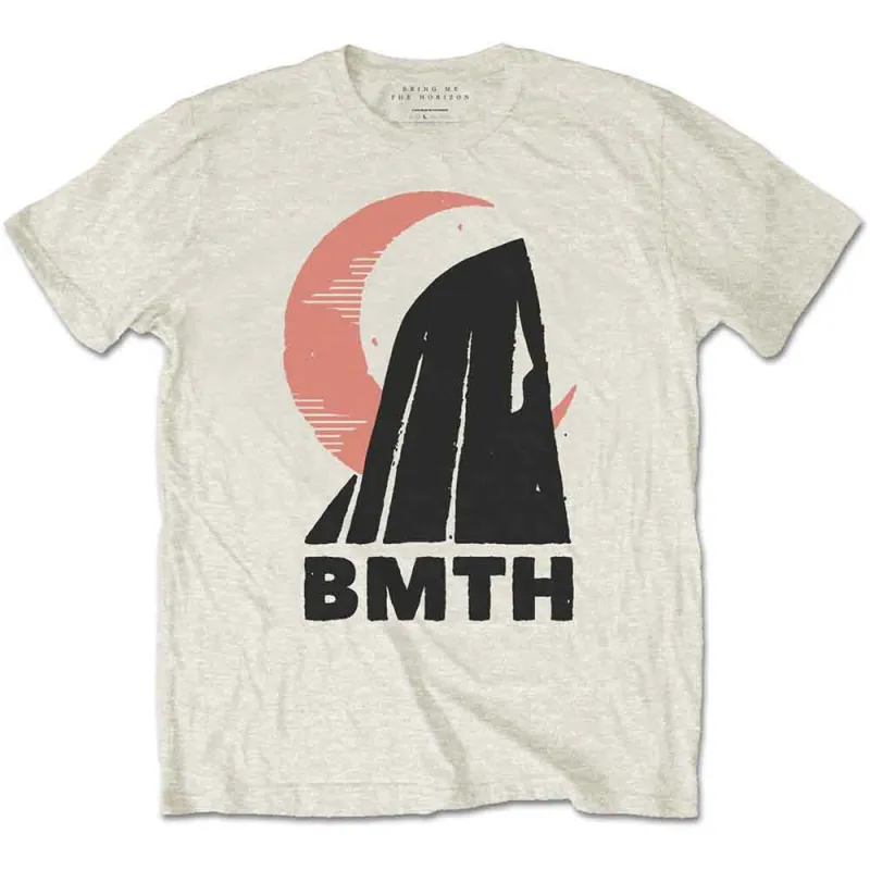 Bring Me The Horizon T Shirt Moon band logo new Official Mens Natural made by Paradiso Clothing