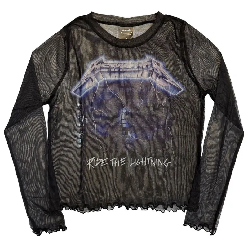 Metallica Ride The Lightning Mesh Crop Top made by Paradiso Clothing
