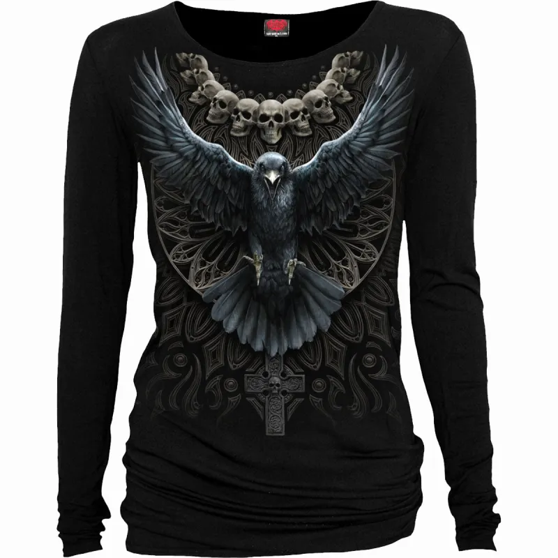 Spiral - RAVEN SKULL - Baggy Top Black made by Paradiso Clothing