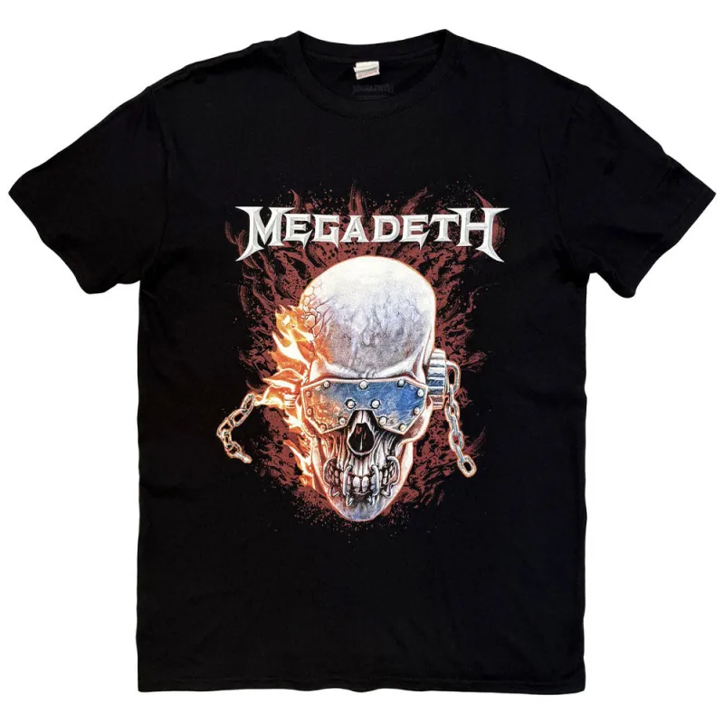 Megadeth Vic And Flames Band Logo T Shirt made by Paradiso Clothing