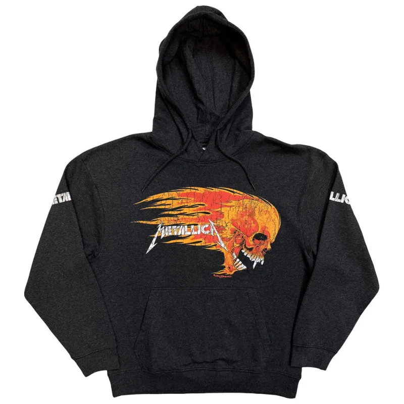 Metallica Worn Pushead Flaming Skull Pullover Hoodie made by Paradiso Clothing